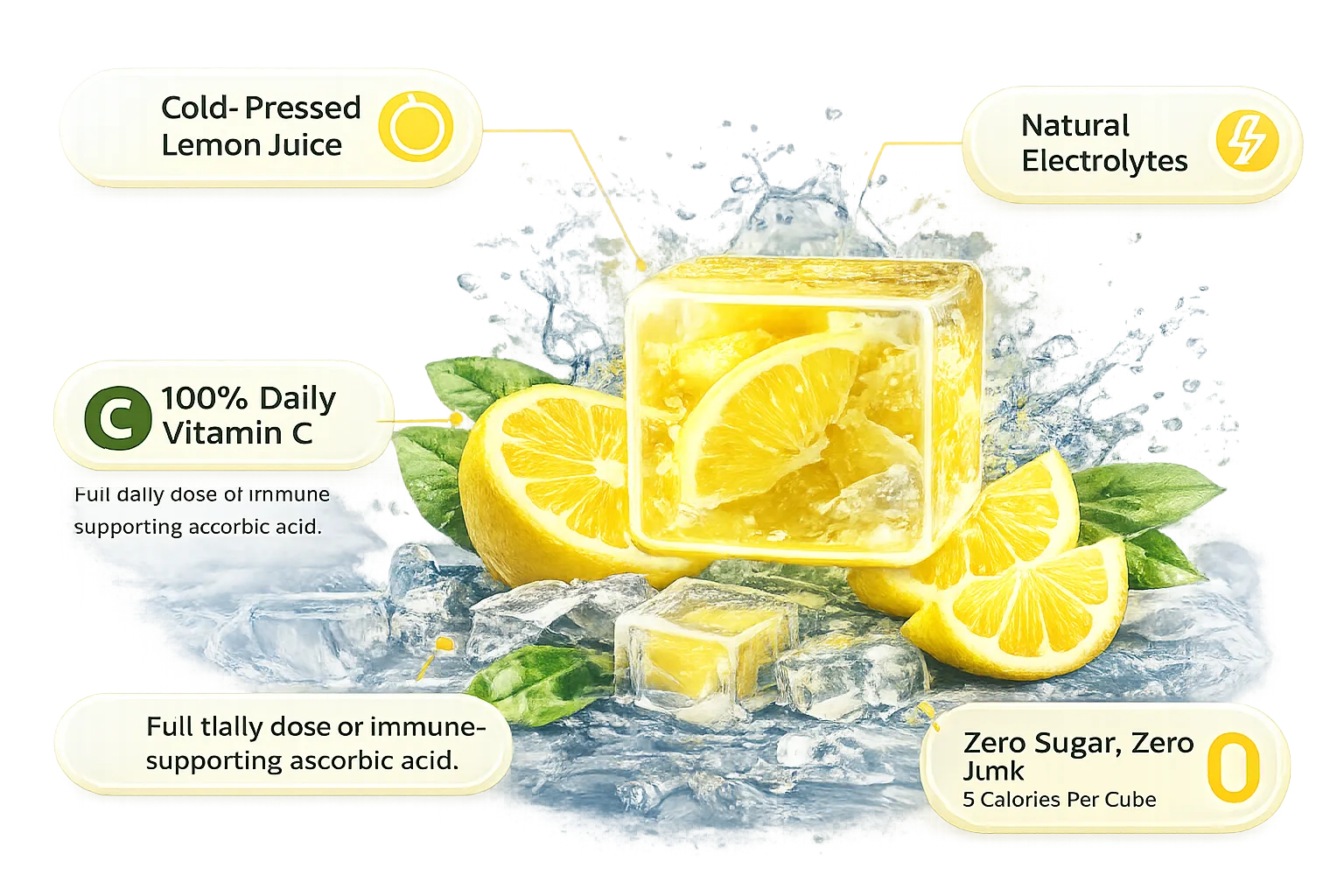 Panifit lemon cubes with natural ingredients and hydration benefits