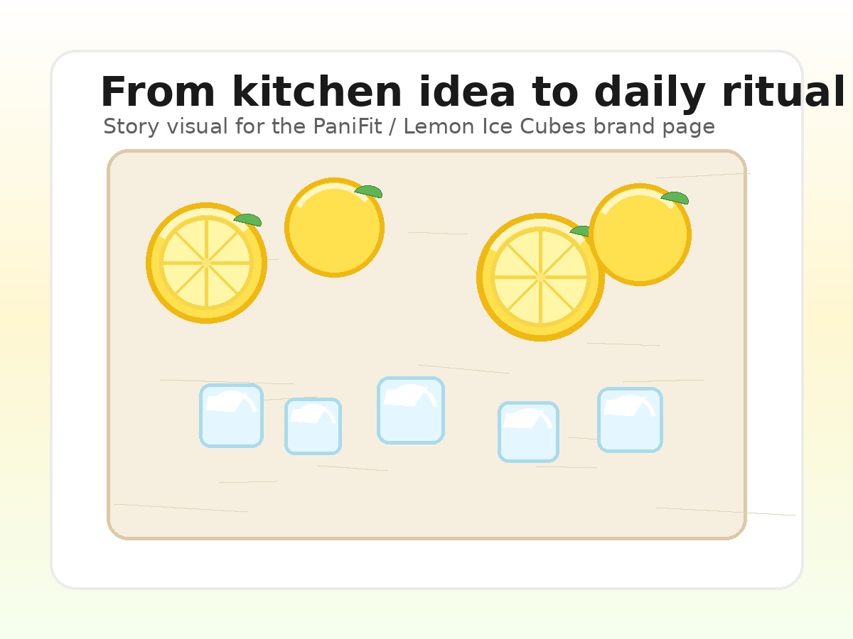 Brand story visual for lemon ice cubes